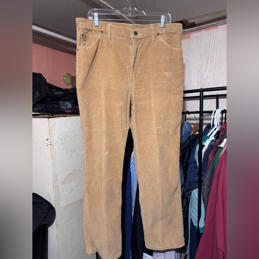 Wrangler Corduroy Pants Men’s 38x30 Tan Brown Vintage Straight Leg USA